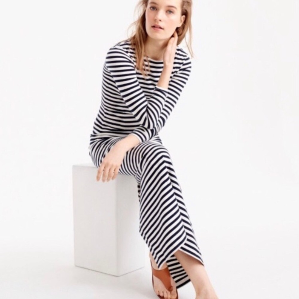 J.Crew Long sleeve Striped Maxi Dress
